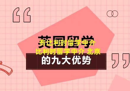 有比利时留学中介 比利时留学中介 北京